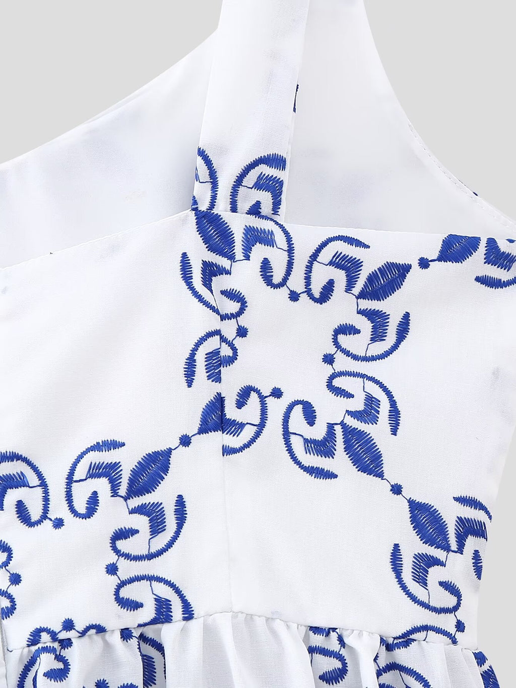 Women's French Embroidered Slim Hip Spaghetti Strap Maxi Dress