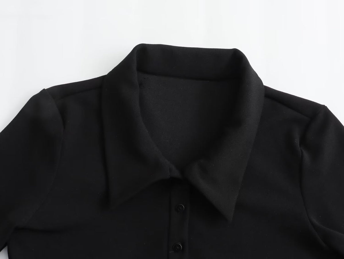 Collared Long Sleeve Mini Dress