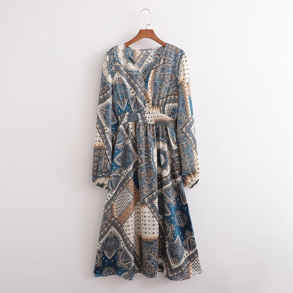 Long Printed Casual Loose Dress