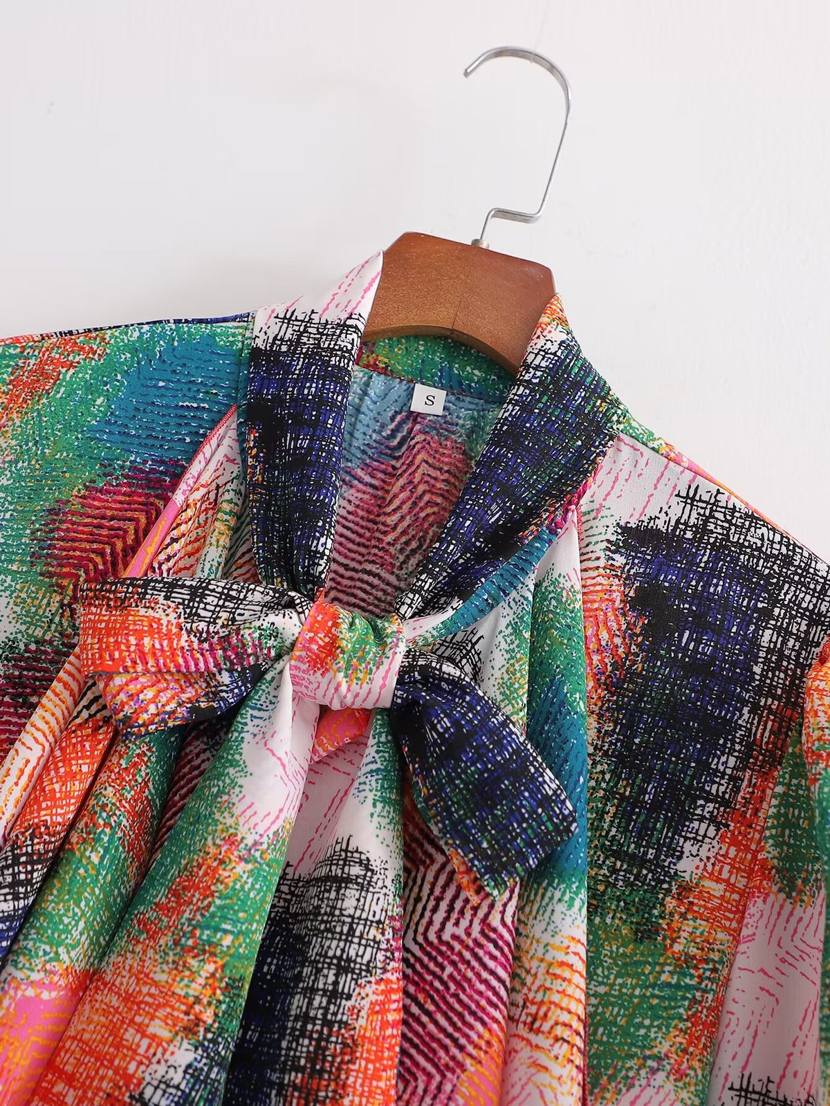 Women's Slimming Collared Long Sleeve Positioning Printed Shirt