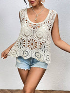Women Summer New Woven Hollow Vest Top Crochet hook