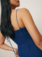 Women's High-Waist Side-Slit Cami Midi Dress