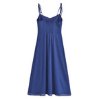 Women's High-Waist Side-Slit Cami Midi Dress