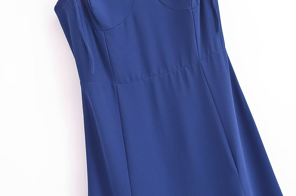 Women's High-Waist Side-Slit Cami Midi Dress