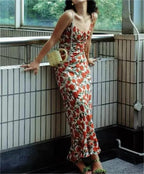 Women's Rose Jacquard Fishtail Cami Dress