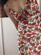 Women's Rose Jacquard Fishtail Cami Dress