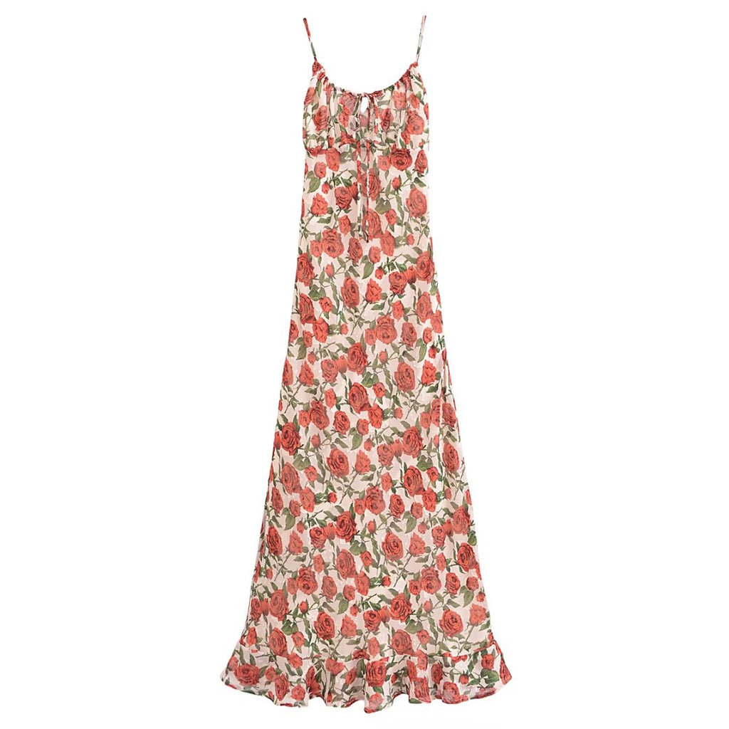 Women's Rose Jacquard Fishtail Cami Dress