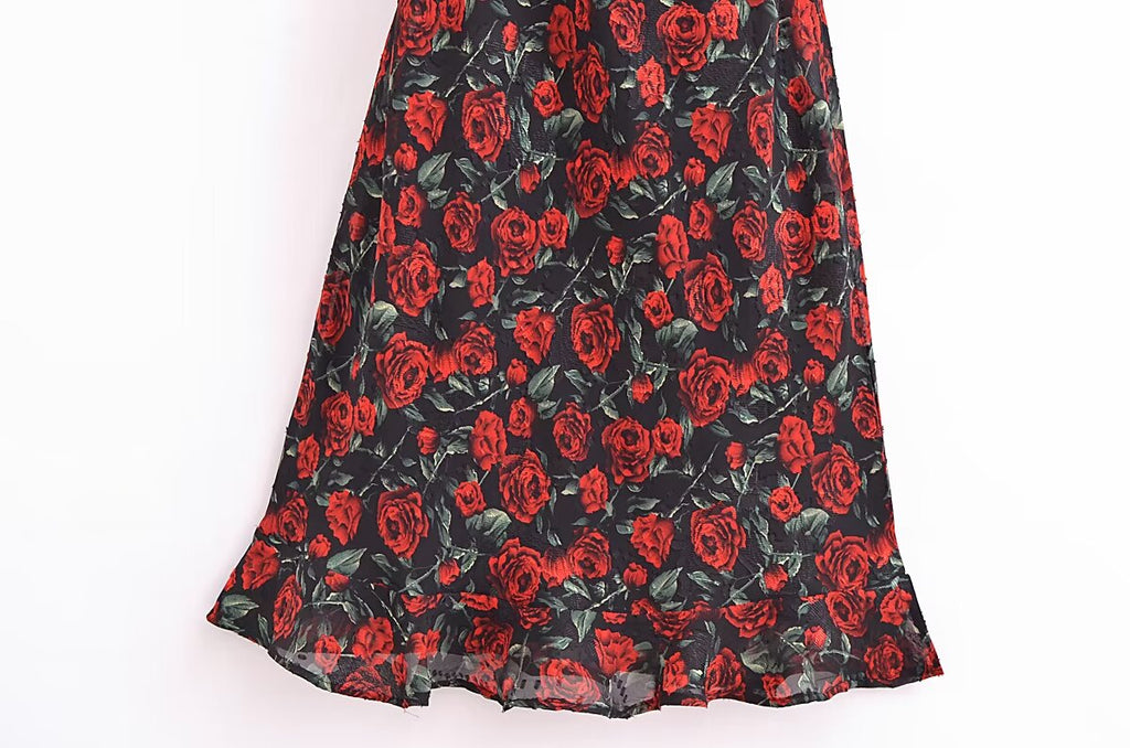 Women's Rose Jacquard Fishtail Cami Dress