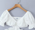 Women's Off-Shoulder Embroidered Cutout Mini Dress