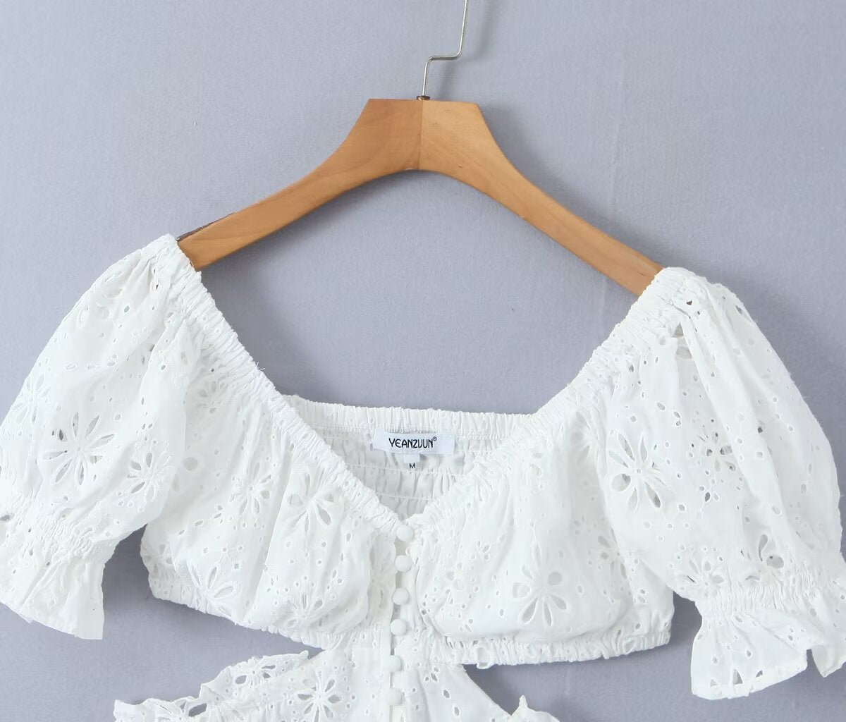 Women's Off-Shoulder Embroidered Cutout Mini Dress