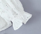 Women's Off-Shoulder Embroidered Cutout Mini Dress