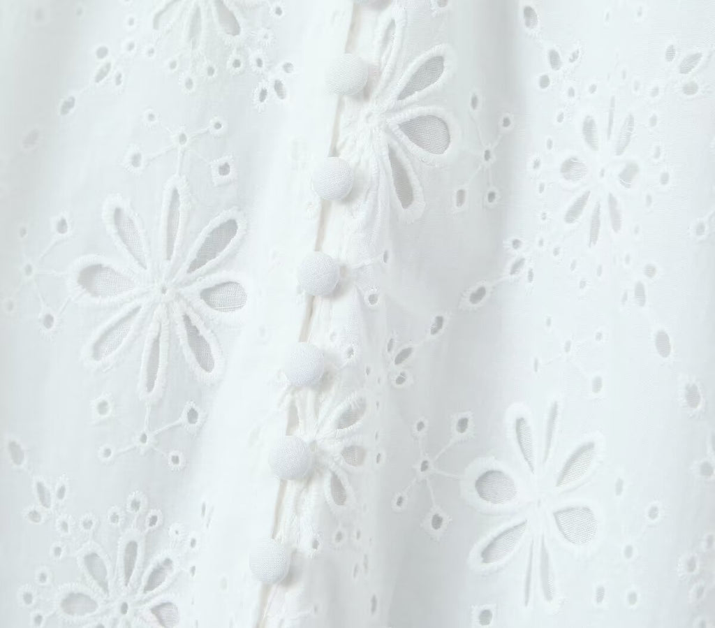 Women's Off-Shoulder Embroidered Cutout Mini Dress