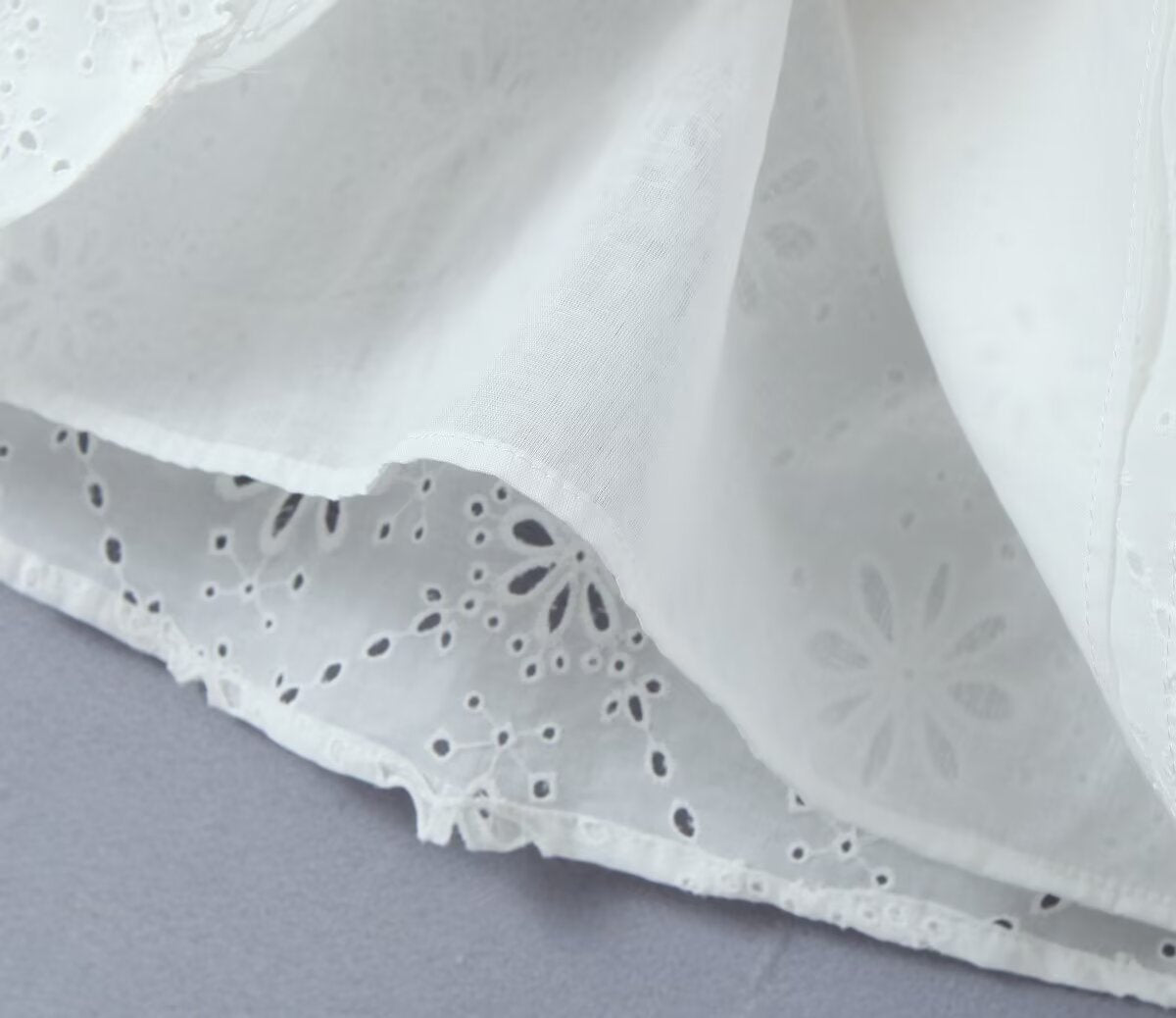 Women's Off-Shoulder Embroidered Cutout Mini Dress