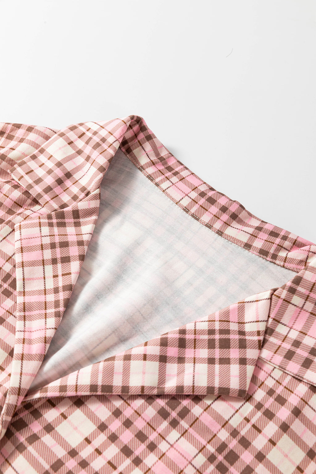Pink Plaid Long-Sleeve Pajama Set