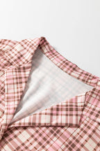 Pink Plaid Long-Sleeve Pajama Set