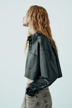 Women's Faux Leather Long Sleeve Shirt