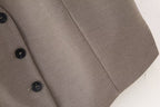 Women's French Ptripe Suit Vest Trousers Suit