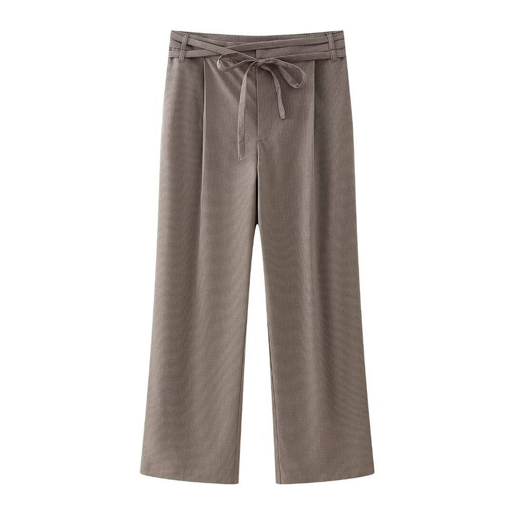 Women's French Ptripe Suit Vest Trousers Suit