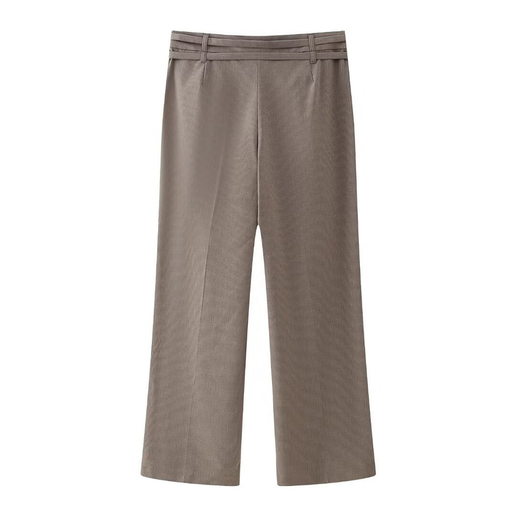 Women's French Ptripe Suit Vest Trousers Suit