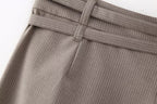 Women's French Ptripe Suit Vest Trousers Suit