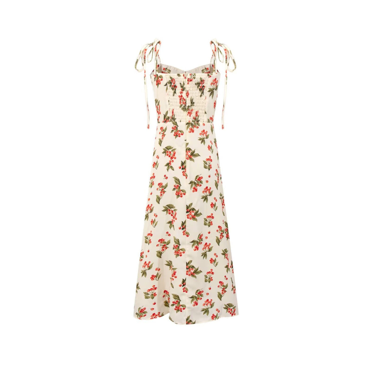 Women's Smocked Floral V-Neck Midi Dress