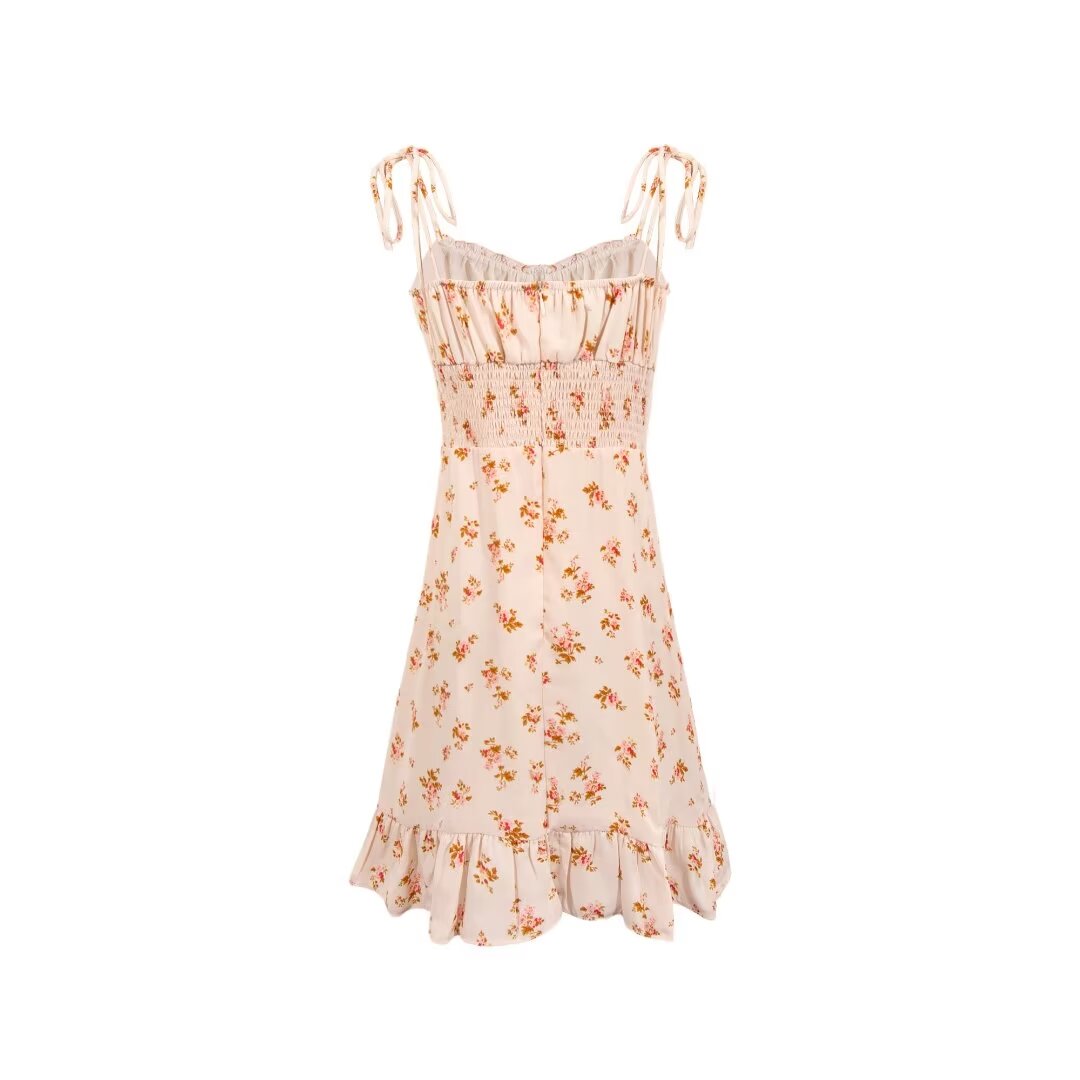 Women's Ruffle-Trim Floral V-Neck Mini Dress