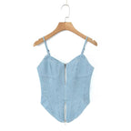 Women's Denim Two-Piece Skirt Set