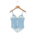 Women's Denim Two-Piece Skirt Set