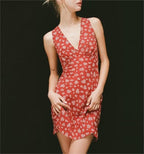 Women's Floral V-Neck Mini Dress