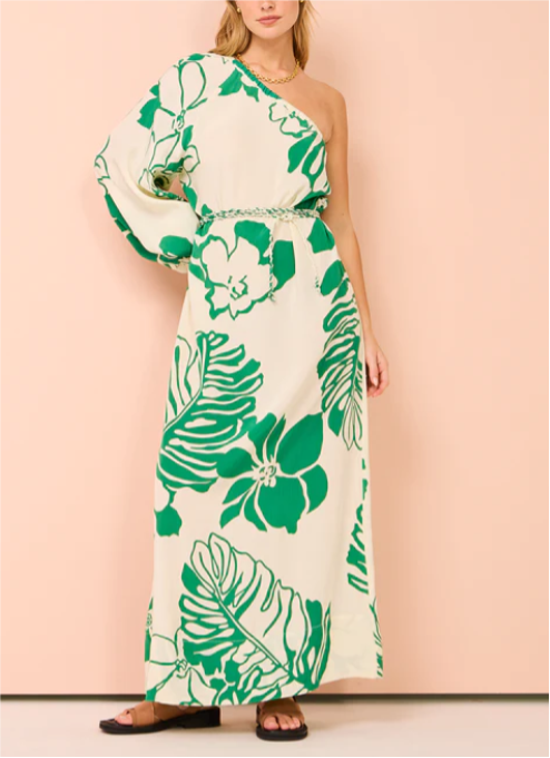 Single Sleeve Printed Dress