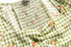 Women's Green Plaid Smocked Cropped Top