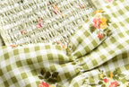Women's Green Plaid Smocked Cropped Top