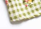 Women's Green Plaid Smocked Cropped Top