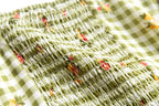 Women's Green Plaid Smocked Cropped Top