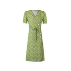 Women's Floral V-Neck Wrap Midi Dress