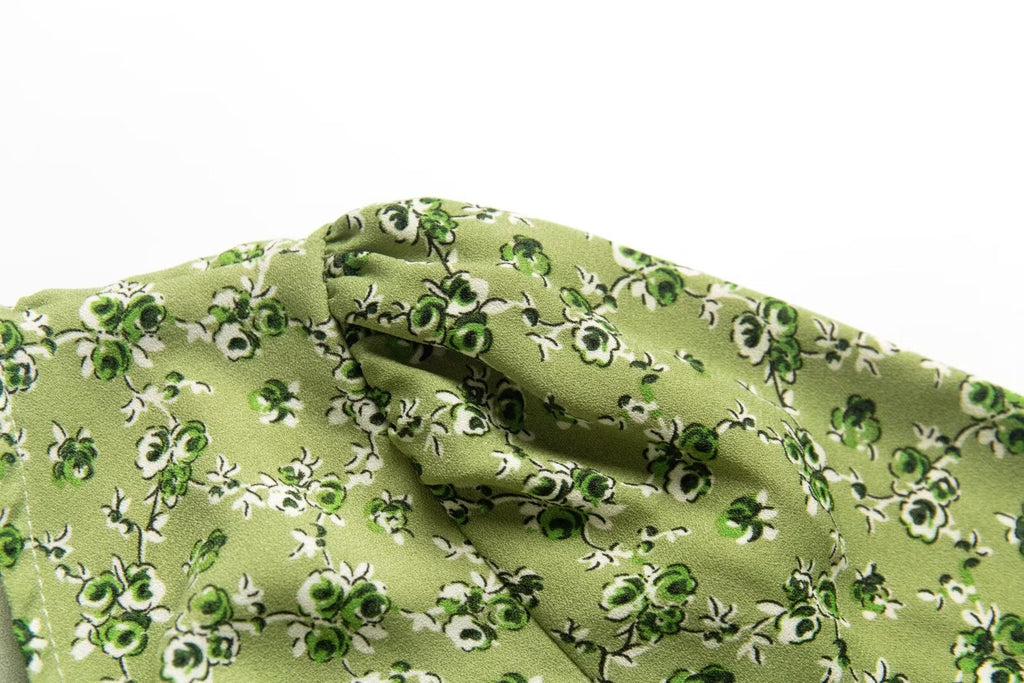 Women's Floral V-Neck Wrap Midi Dress