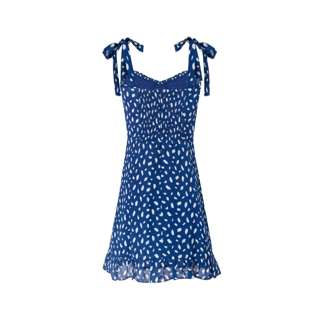 Women's Polka-Dot High-Waisted Slip Dress