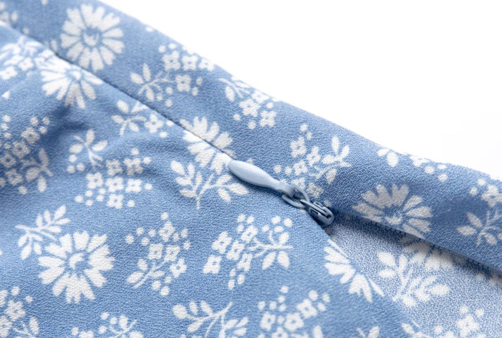 Women’s Blue Floral Backless Pleated Crop Camisole