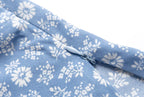 Women’s Blue Floral Backless Pleated Crop Camisole