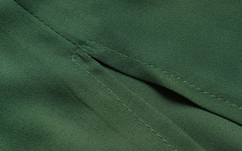 Women's Green Lace-Up Cami Slit A-Line Midi Dress