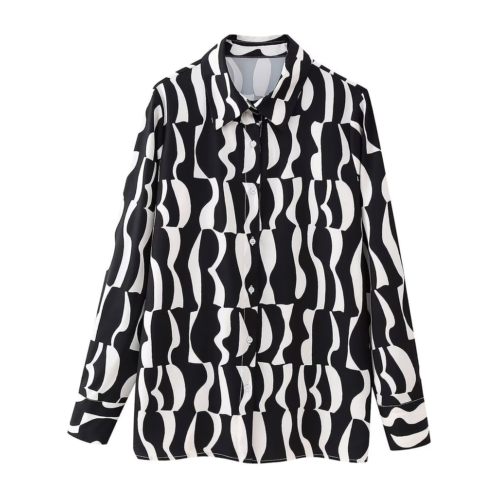 Women's Printed Shirt Printed Long Sleeve