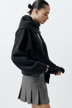 French High Waist Wide Pleated Skirt