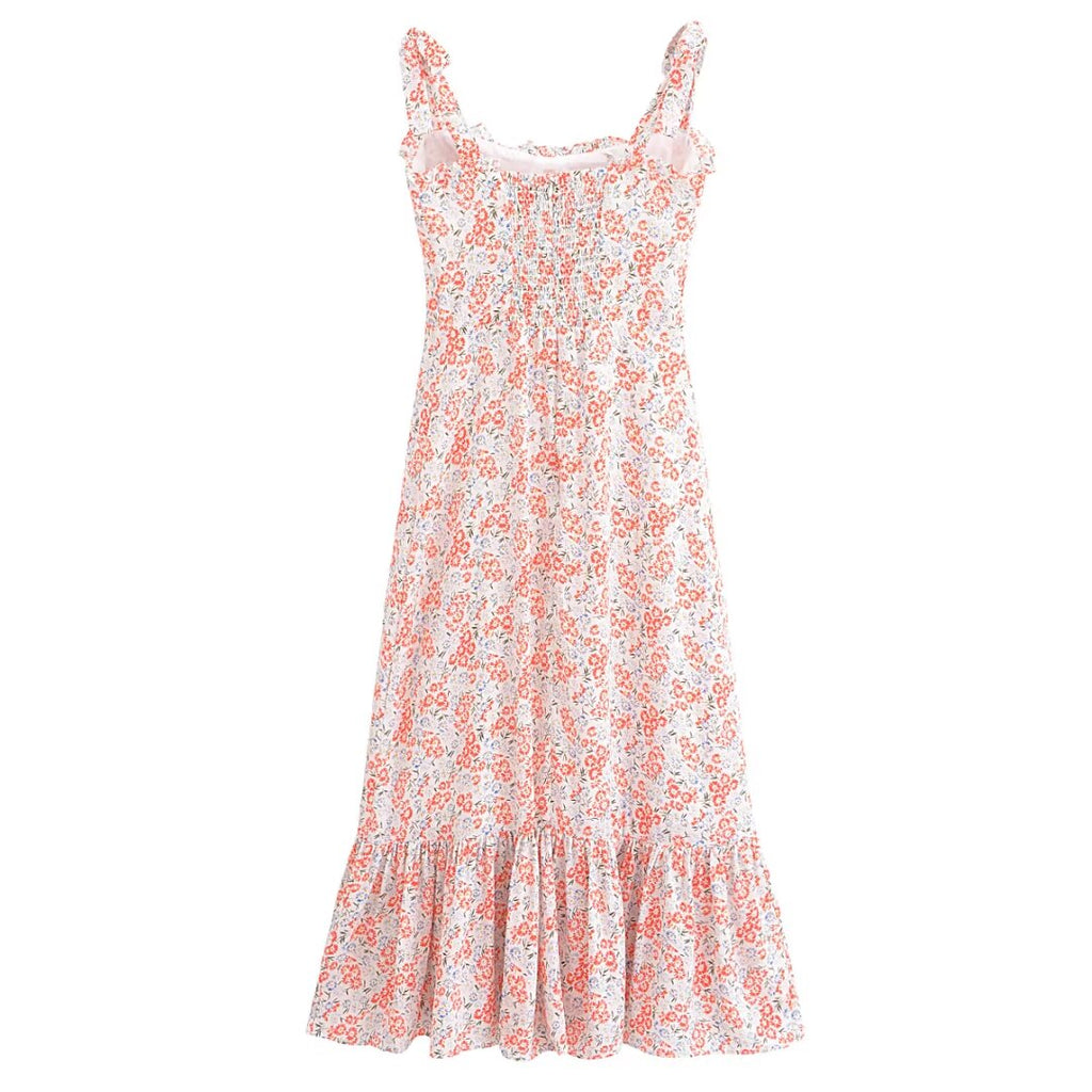 Women's Women Clothing French Small Floral Print Slim Slimming Large Cami Dress