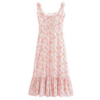 Women's Women Clothing French Small Floral Print Slim Slimming Large Cami Dress