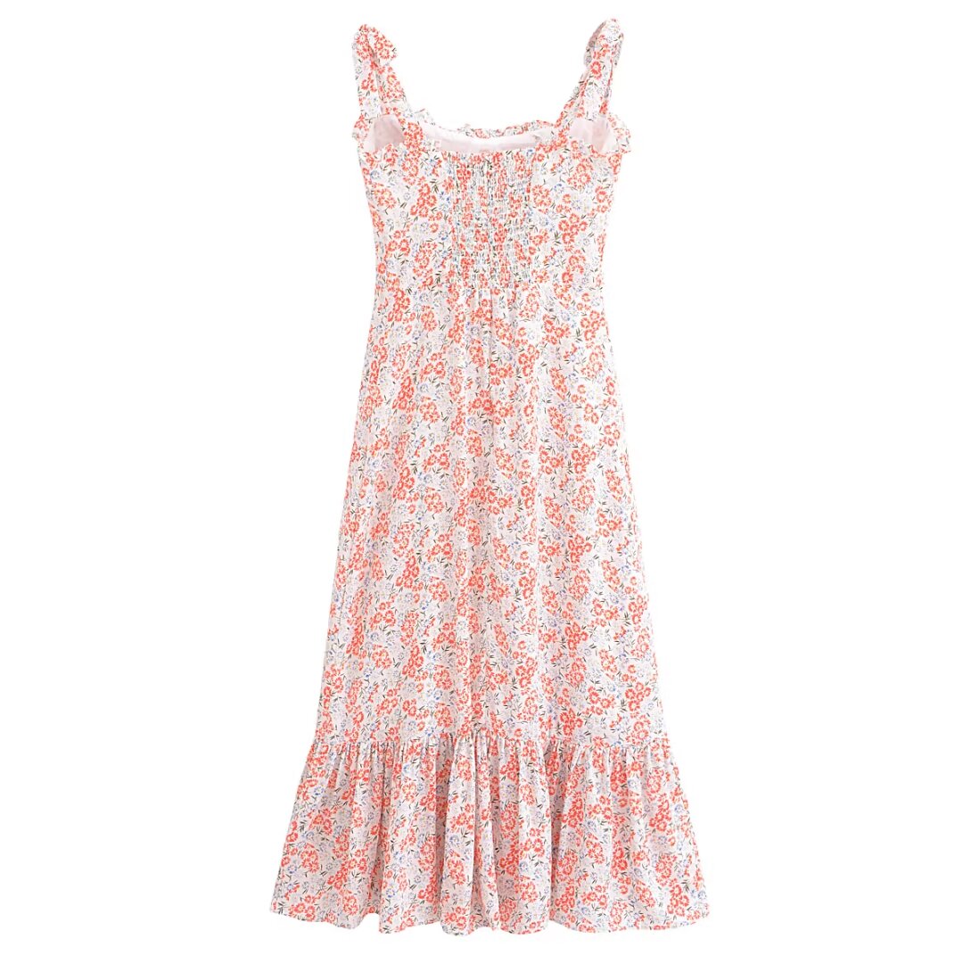 Women's Women Clothing French Small Floral Print Slim Slimming Large Cami Dress