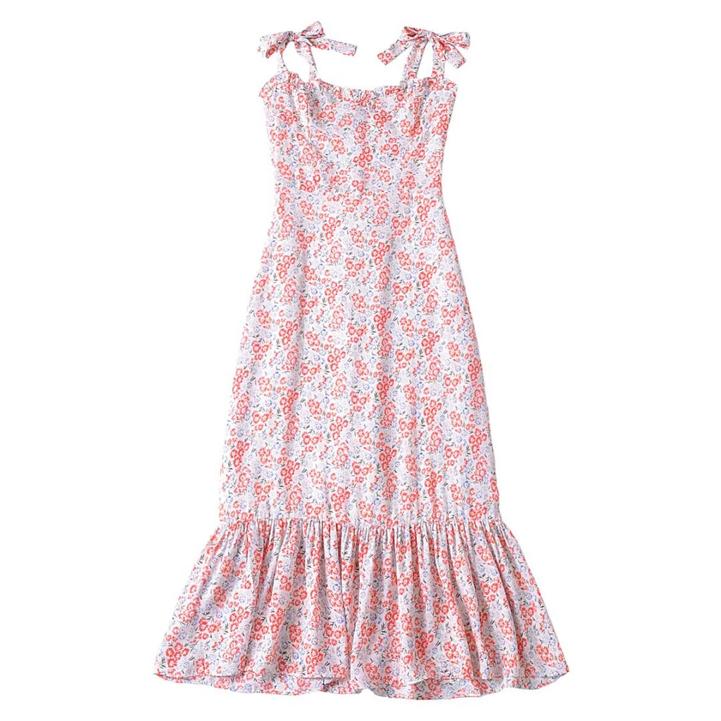 Women's Women Clothing French Small Floral Print Slim Slimming Large Cami Dress