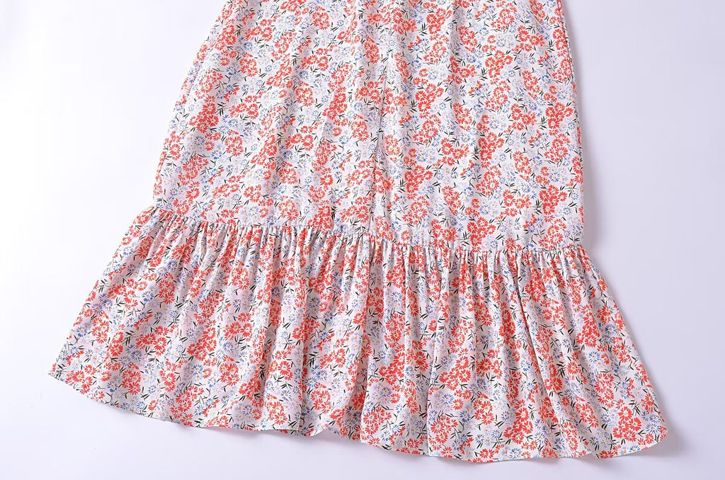 Women's Women Clothing French Small Floral Print Slim Slimming Large Cami Dress