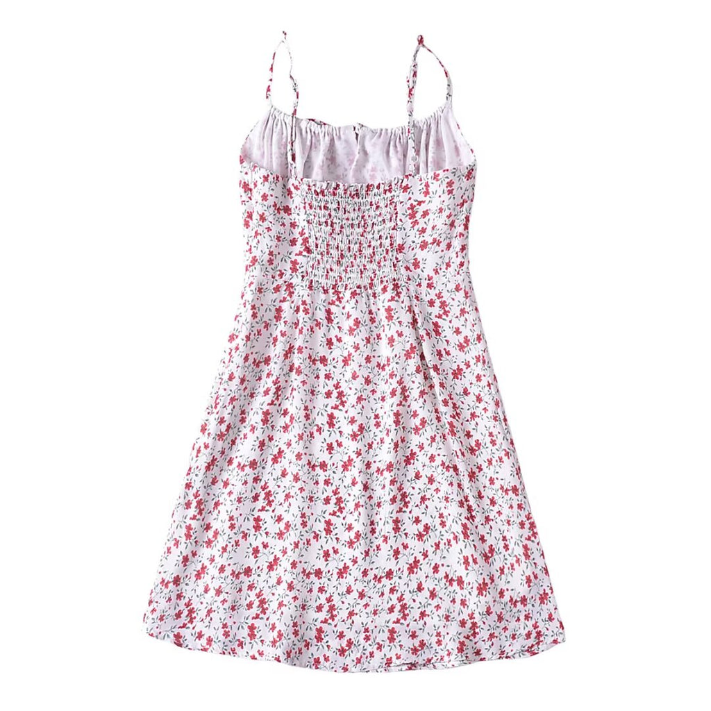 Summer French Vintage Small Floral Slimming Printed Waist