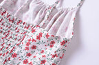 Summer French Vintage Small Floral Slimming Printed Waist