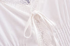 Women's Pure Lace Flounce Trim Top and Skirt Two-Piece Set
